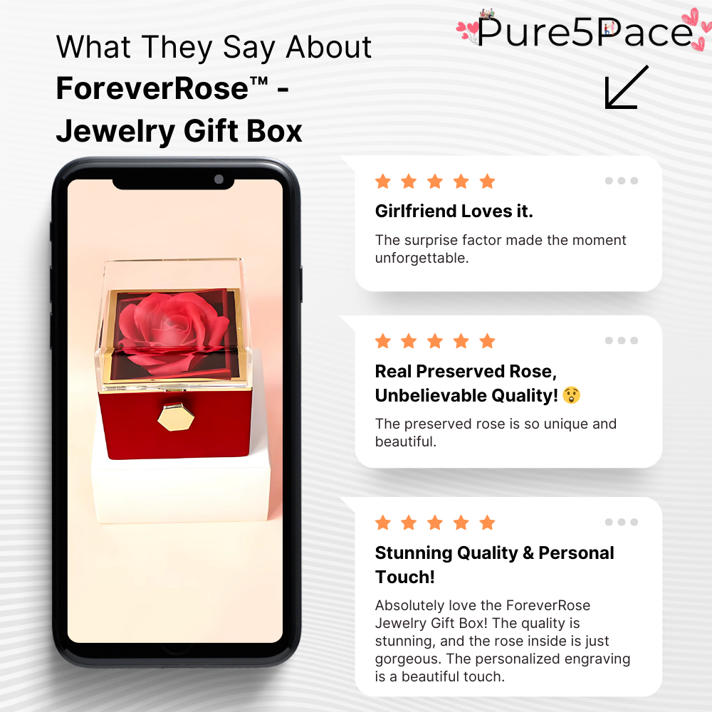ForeverRose™ Rotating Rose Jewelry Gift Box – Personalized Engraved Jewelry Gift