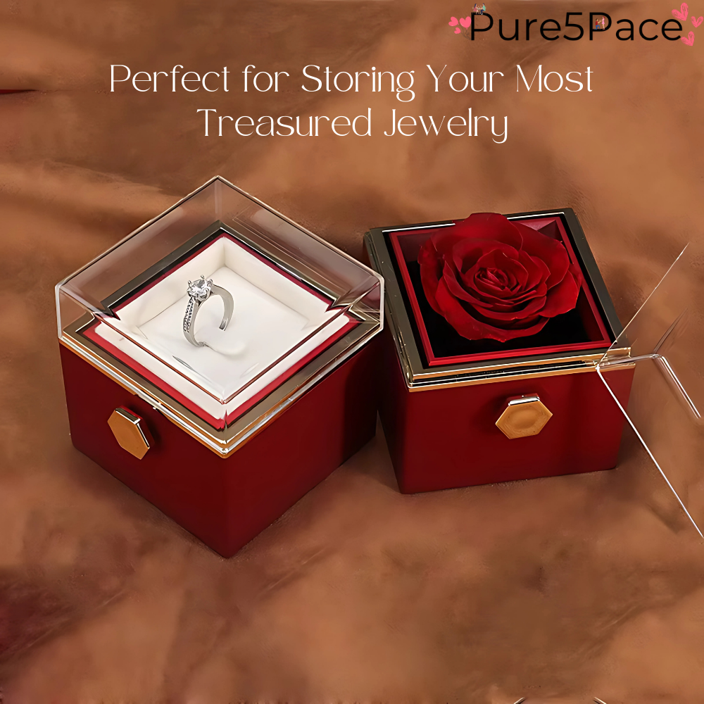 ForeverRose™ Rotating Rose Jewelry Gift Box – Personalized Engraved Jewelry Gift