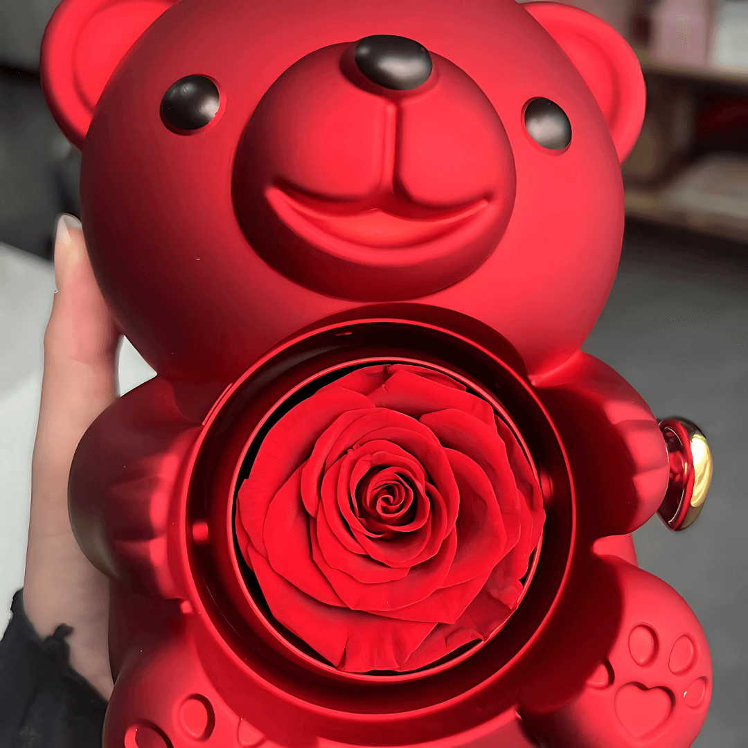 ForeverBear™ Heart Necklace & Eternal Rose – Personalized Jewelry Gift