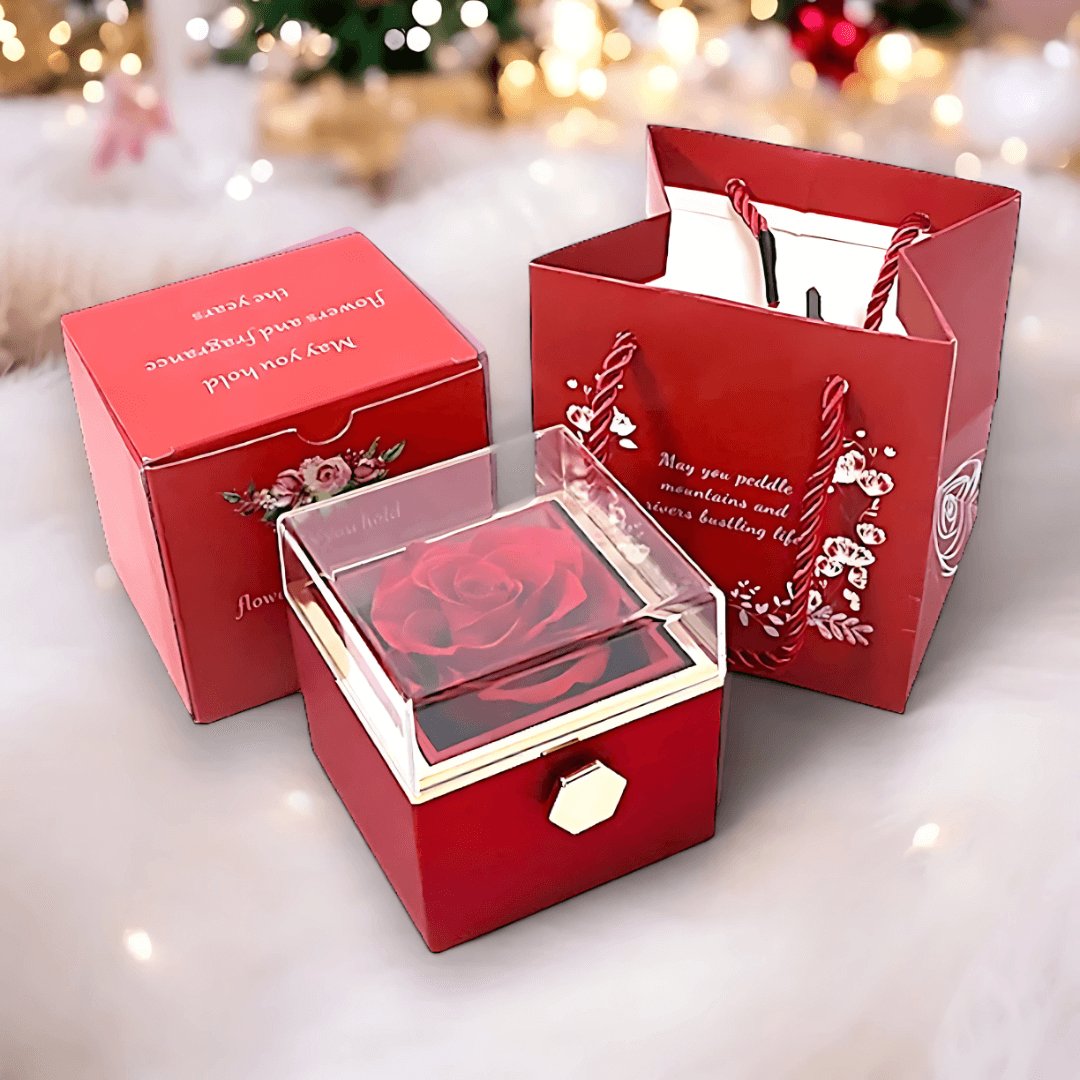 ForeverRose™ Rotating Rose Jewelry Gift Box – Personalized Engraved Jewelry Gift