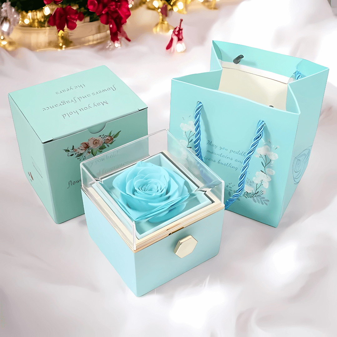 ForeverRose™ Rotating Rose Jewelry Gift Box – Personalized Engraved Jewelry Gift