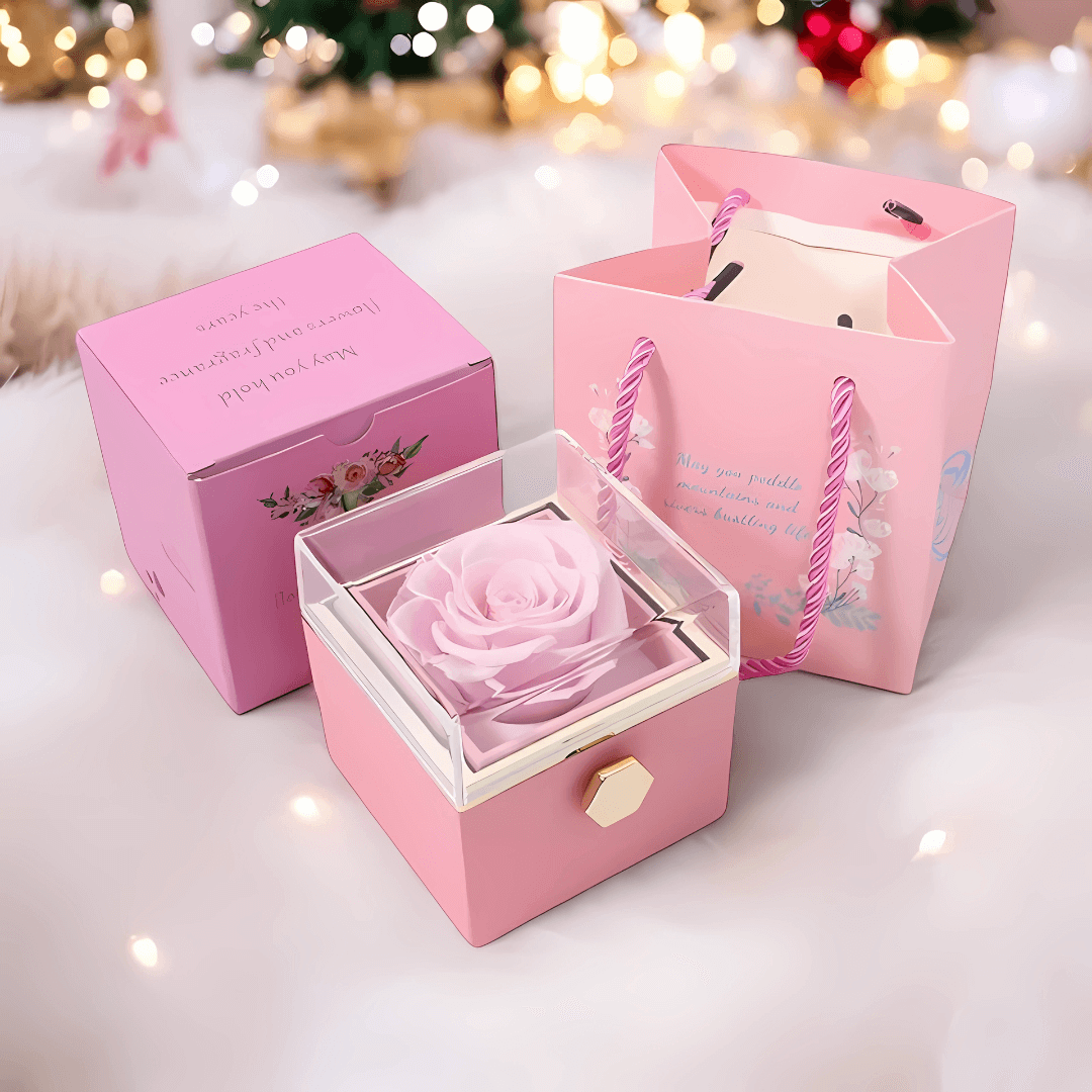 ForeverRose™ Rotating Rose Jewelry Gift Box – Personalized Engraved Jewelry Gift