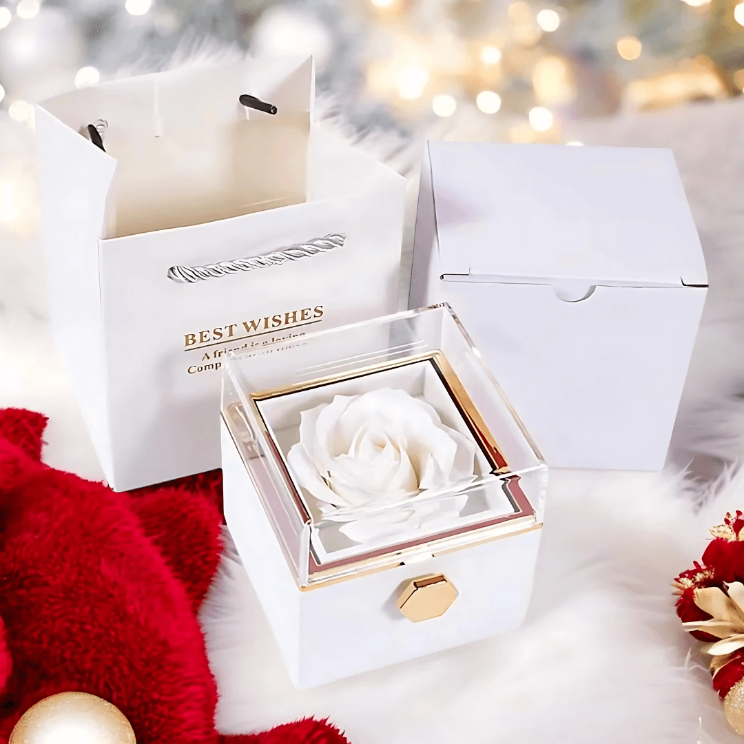 ForeverRose™ Rotating Rose Jewelry Gift Box – Personalized Engraved Jewelry Gift