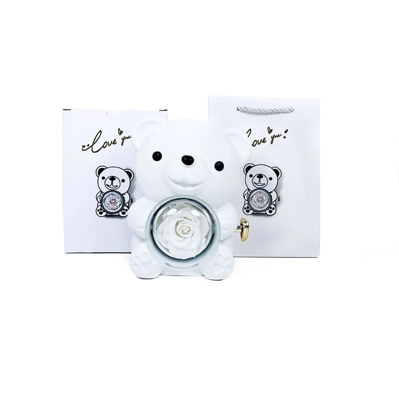ForeverBear™ Heart Necklace & Eternal Rose – Personalized Jewelry Gift